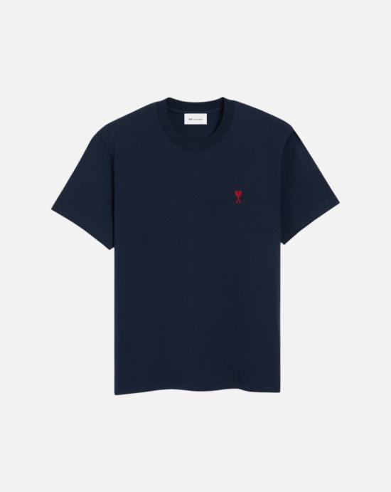  아미 스몰 하트 로고 티셔츠 BFUTS035 724 430 NIGHT BLUE