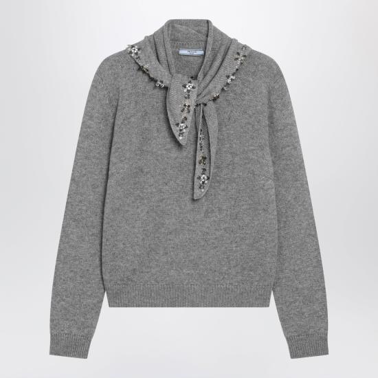 26FW 프라다 긴팔 티셔츠 P24F3FOOO17E2 Grey - PRADA