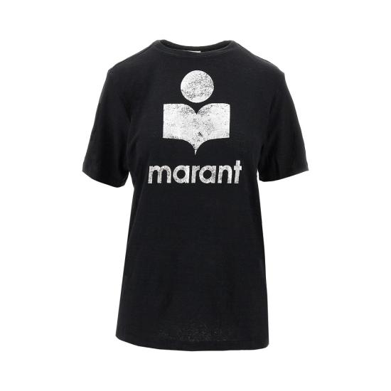 26FW 이자벨마랑에뚜왈 즈웰 로고 티셔츠 즈웰 로고 티셔츠 TS0001FBA1N10E Black