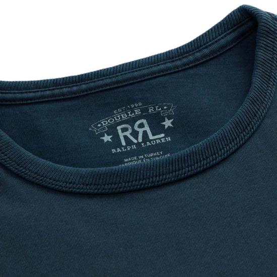  더블알엘 반팔 티셔츠 Rrl 릴렉스핏 헤비웨이트 저지 티셔츠 네이비 - RRL