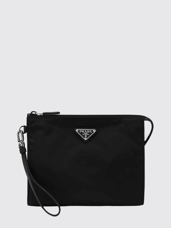 26FW 프라다 리나일론 앤 사피아노 레더 파우치 2NE7892DMH F0002 Black