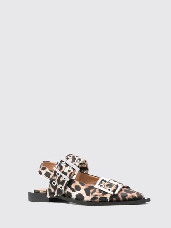 26FW 가니 사틴 페미닌 버클 발레리나 S2947 943 Brown - GANNI