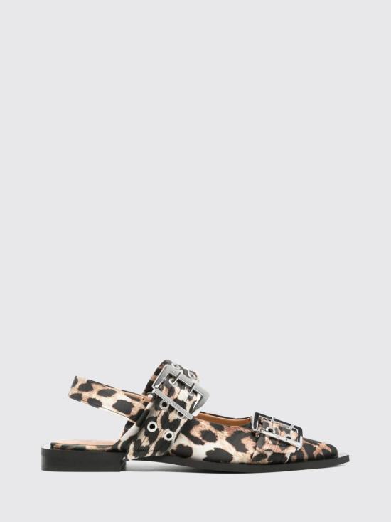26FW 가니 사틴 페미닌 버클 발레리나 S2947 943 Brown