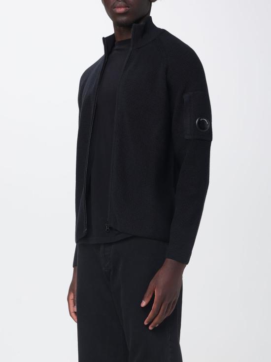 26FW 씨피 컴퍼니 집업 니트 21CMKN058A110754A 999 Black - C.P. COMPANY
