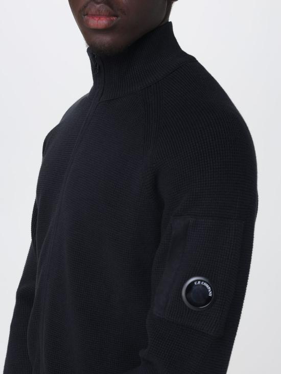 26FW 씨피 컴퍼니 집업 니트 21CMKN058A110754A 999 Black - C.P. COMPANY