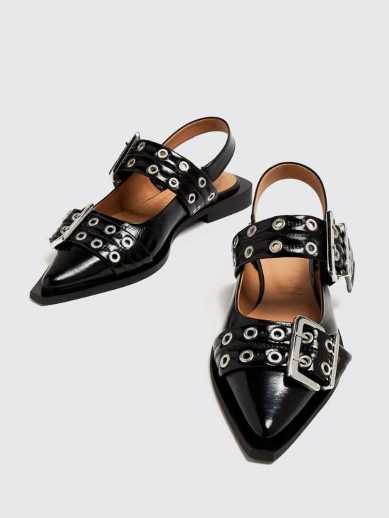 26FW 가니 페미닌 버클 발레리나 S2730 099 Black - GANNI