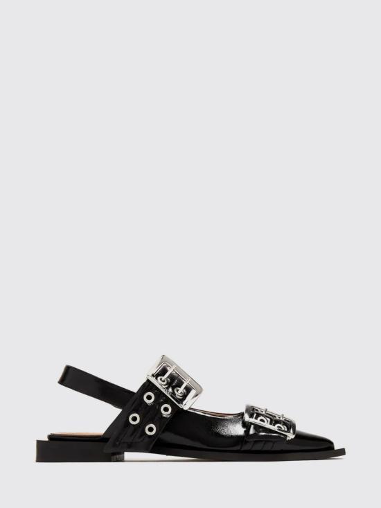 26FW 가니 페미닌 버클 발레리나 S2730 099 Black