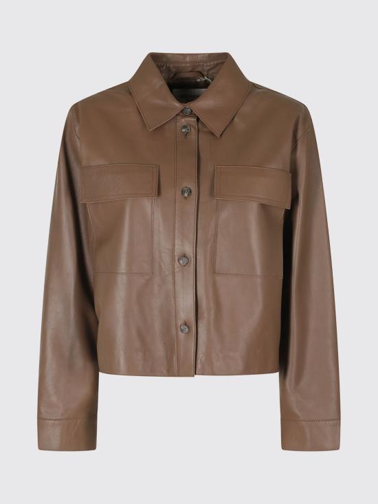 26FW 위켄드막스마라 피오브라 레더 자켓 피오브라 레더 자켓 2625446021600 001 Brown