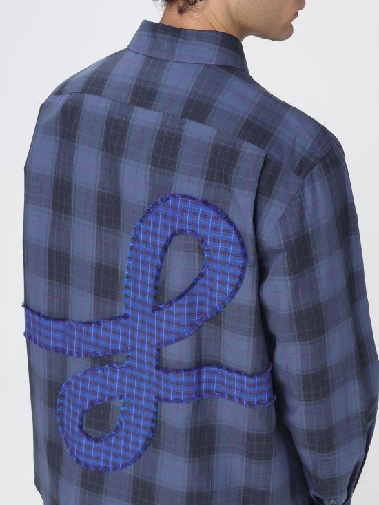 26SS 로에베 플레이드 코튼 셔츠 H526Y05WG9 5110 Blue - LOEWE