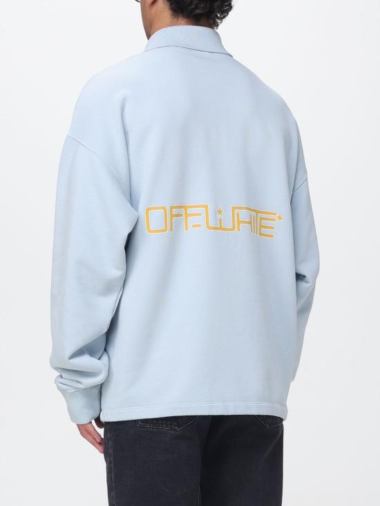 26SS 오프화이트 긴팔 티셔츠 OMAD00NS26FLE001 4050 Blue - OFF WHITE