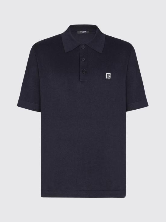 26SS 발망 폴로 티셔츠 GH1GB044KJ53 SIV Blue - BALMAIN