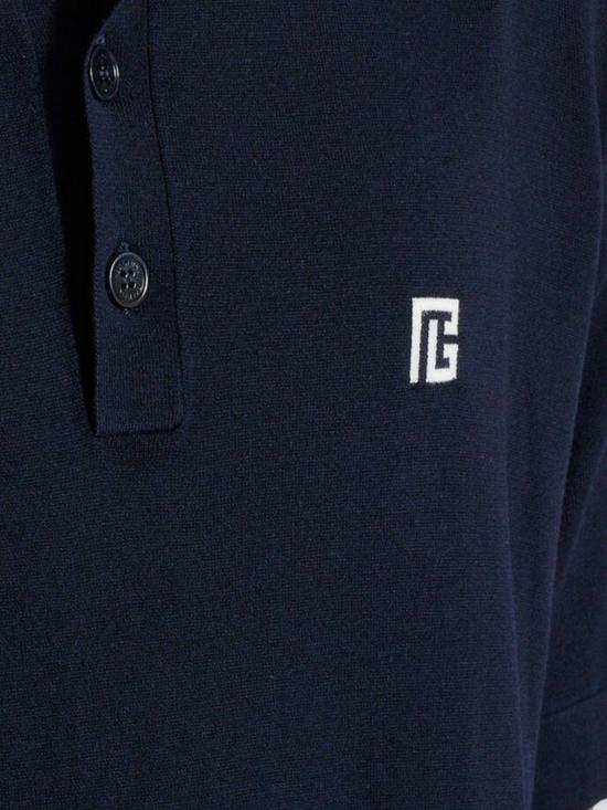 26SS 발망 폴로 티셔츠 GH1GB044KJ53 SIV Blue - BALMAIN