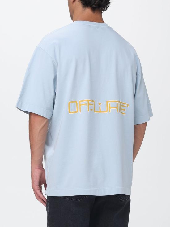 26SS 오프화이트 반팔 티셔츠 OMAA120S26JER00W 0450 Blue - OFF WHITE