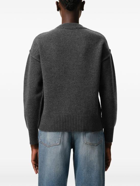 26FW 아미 빅 하트 울 크루넥 스웨터 UKS838018 084 Gris chine rouge - AMI