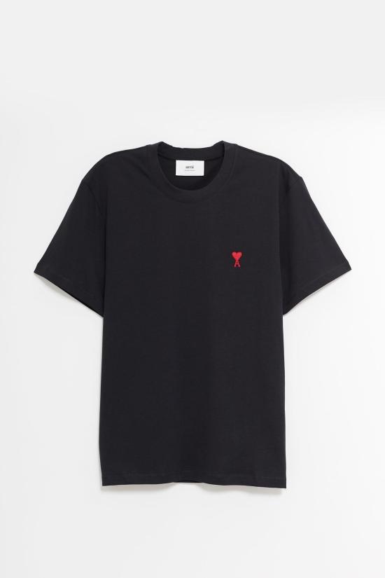 26FW 아미 스몰 하트 로고 티셔츠 BFUTS035 724001 BLACK