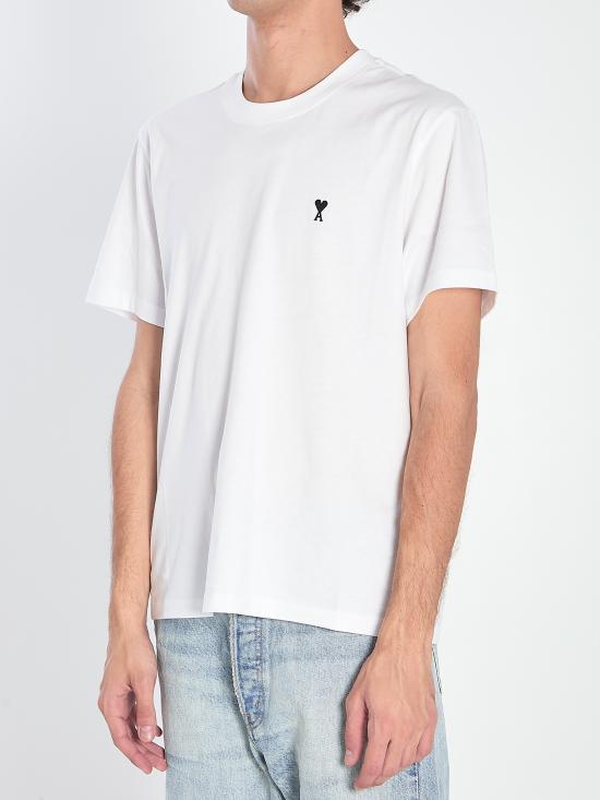 26FW 아미 스몰 하트 로고 라이트 코튼 저지 티셔츠 HTS346 724100 WHITE - AMI