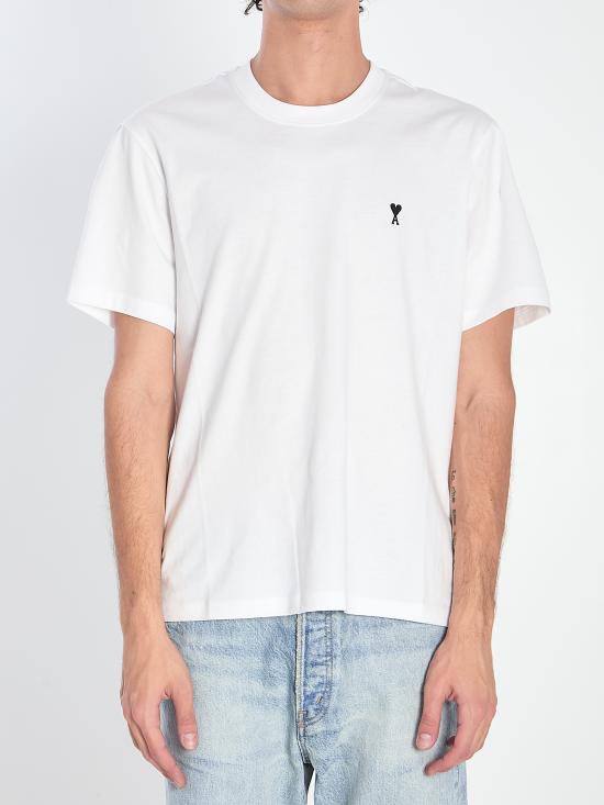 26FW 아미 스몰 하트 로고 라이트 코튼 저지 티셔츠 HTS346 724100 WHITE