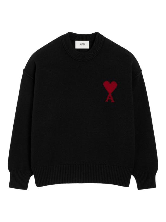 26FW 아미 빅 하트 울 크루넥 스웨터 UKS838 018009 BLACK