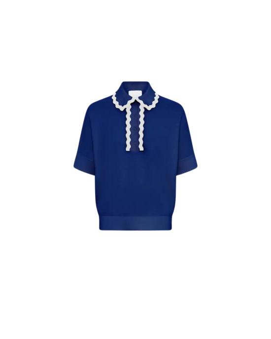  몰리 블라우스 Molli Duc 니트 탑 Bleu Faience/Milk