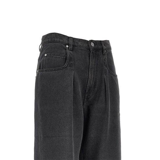 26FW 이자벨마랑 로다이나 가먼트 다이드 데님 진 로다이나 가먼트 다이드 데님 진 PA0554FAB1H07I Black - ISABEL MARANT