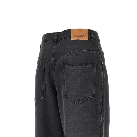 26FW 이자벨마랑 로다이나 가먼트 다이드 데님 진 로다이나 가먼트 다이드 데님 진 PA0554FAB1H07I Black - ISABEL MARANT