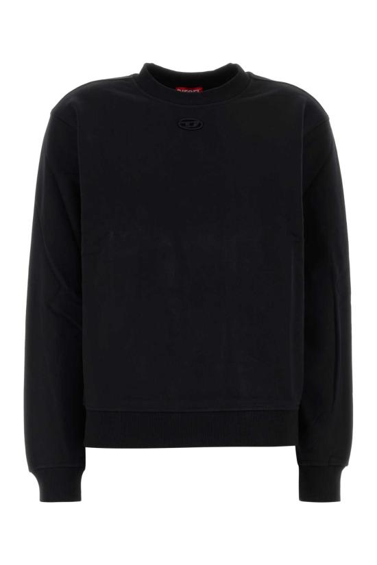 26FW 디젤 Oval D 자수 코튼 스웨트셔츠 A217240GSBP 9XX Black