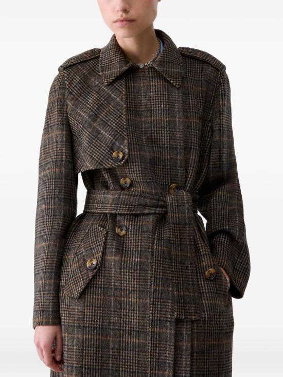 26FW 리우조 코트 WF6006T 677AS9072 Camel check - LIU JO