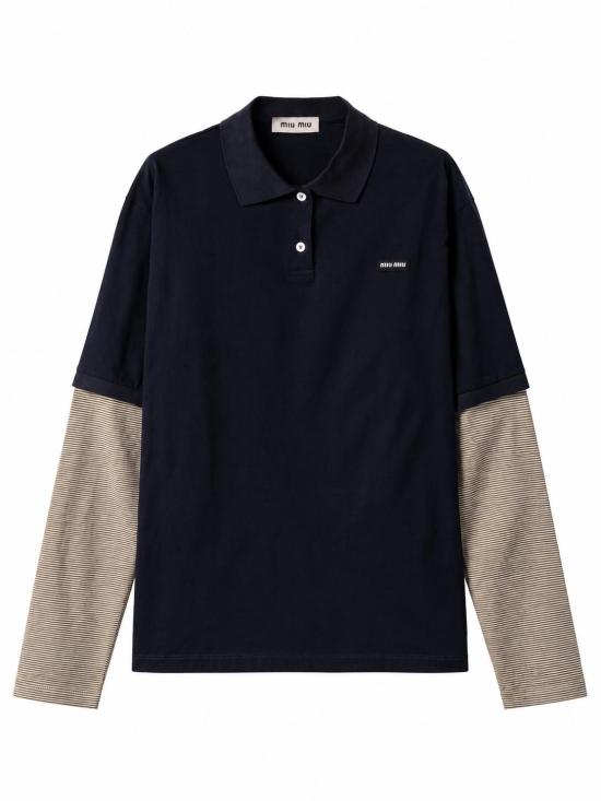 26FW 미우미우 폴로 티셔츠 MJL076SOOO17OR F0UD9 BLU OLIVA