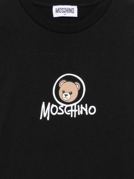 26FW [키즈] 모스키노 티셔츠 HMM05WLAA34 60100 Nero - MOSCHINO