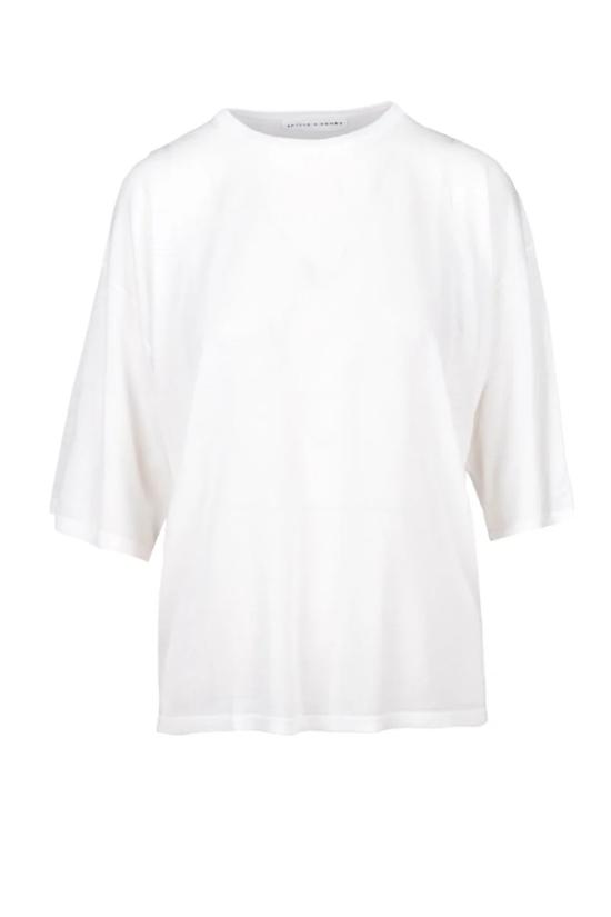 Skills & Genes 긴팔 티셔츠 화이트 크루넥 니트