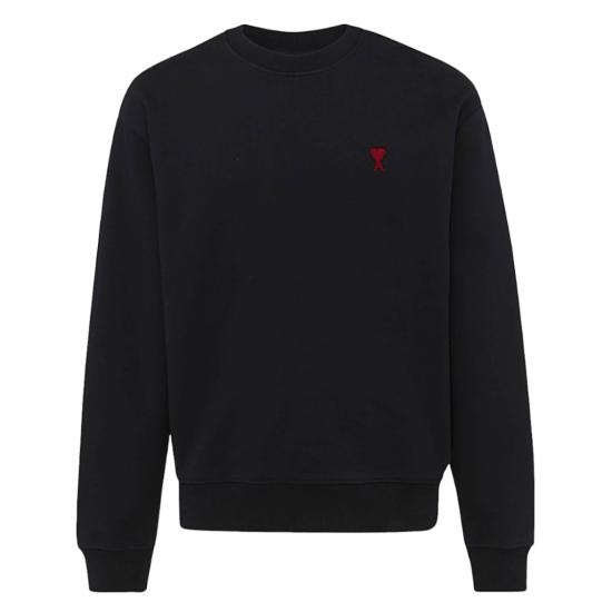 26FW 아미 스몰 하트 로고 스웨트셔츠 BFUSW035730001 Black