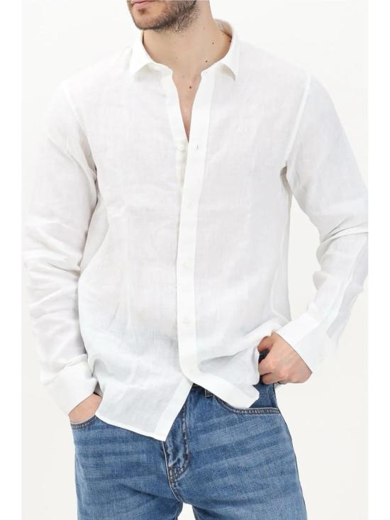 25SS 알마니 셔츠 화이트 미니멀리스트 린넨 - ARMANI