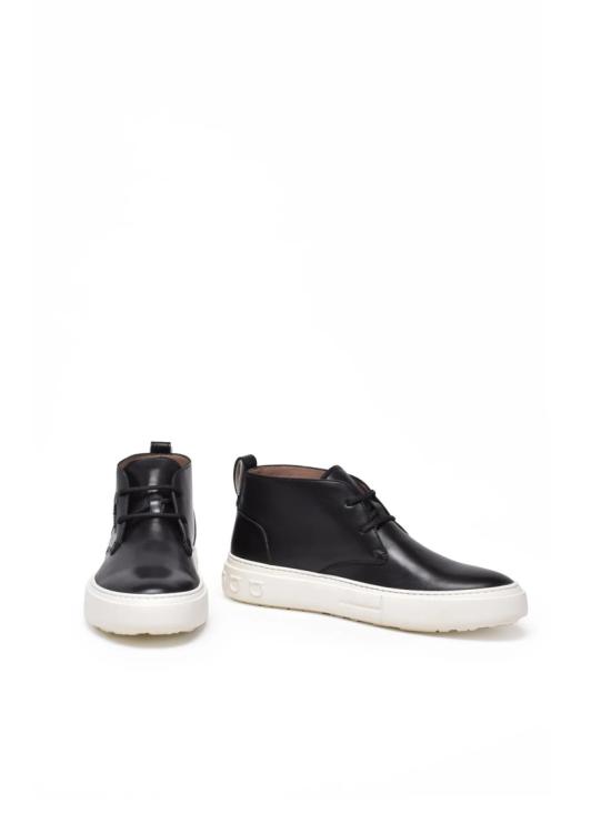 25FW 살바토레 페라가모 스니커즈 블랙 가죽 몽고메리 클락 - SALVATORE FERRAGAMO