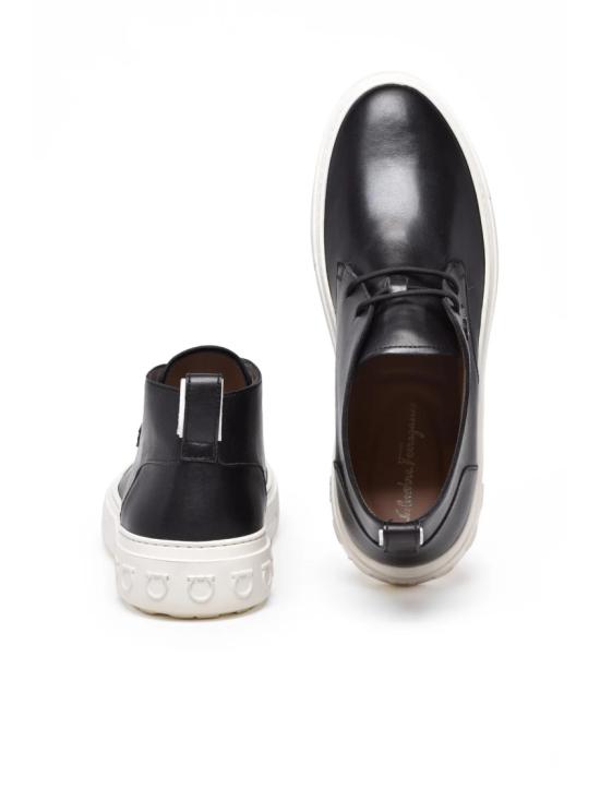 25FW 살바토레 페라가모 스니커즈 블랙 가죽 몽고메리 클락 - SALVATORE FERRAGAMO