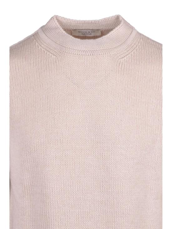 25FW 울앤코 스웨터 골지 소매단과 밑단이 있는 메리노 울 크루넥 스웨터 - WOOL & CO