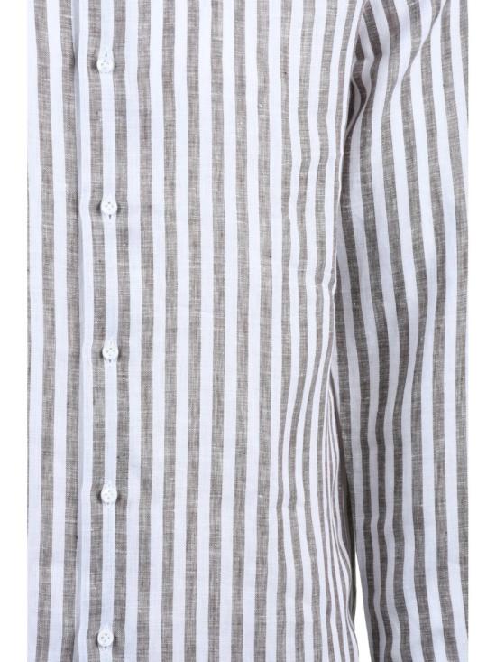 25SS 카렐 셔츠 화이트 베이지 스트라이프 린넨 - CARREL