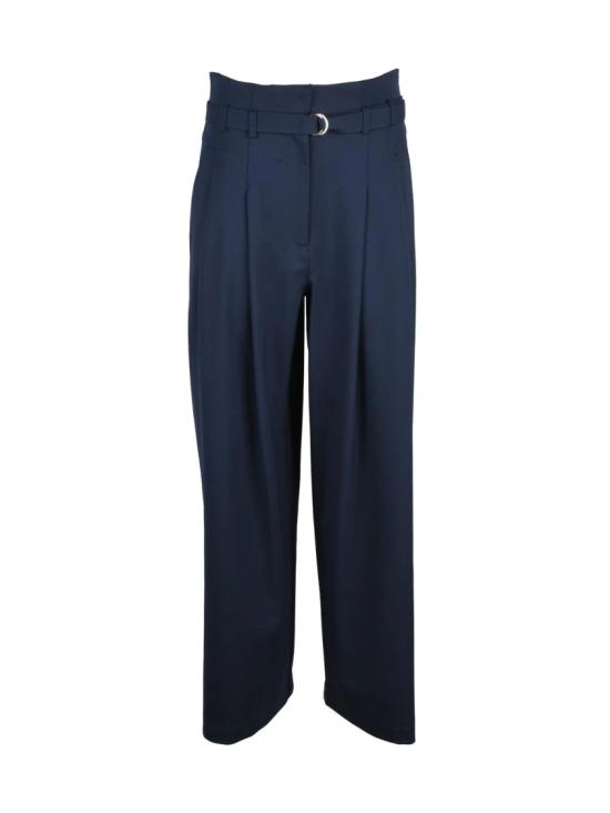 25FW 마렐라 스트레이트 팬츠 주름 장식이 있는 하이웨이스트 와이드