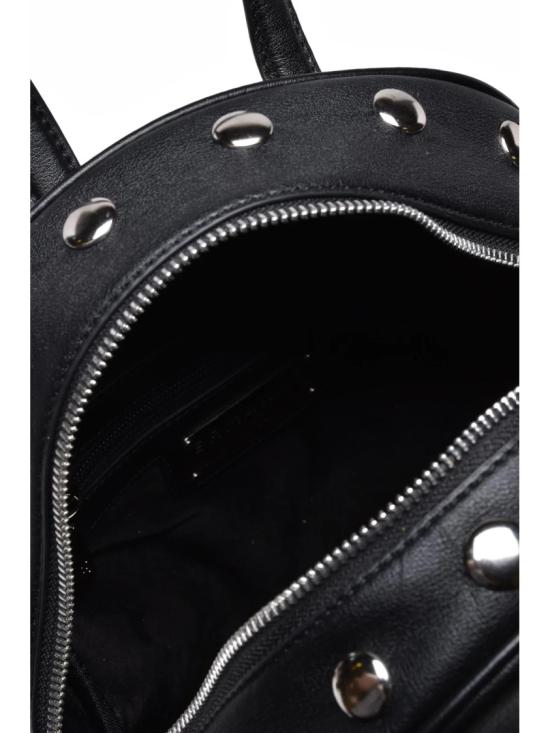 25FW 에르마노 피렌제 백팩 금속 장식이 있는 구조적인 블랙 폴리우레탄 - ERMANNO FIRENZE