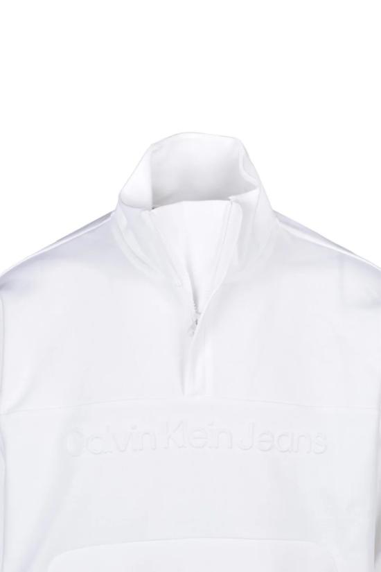  캘빈클라인 긴팔 티셔츠 화이트 하프집 크루넥 스웨트셔츠 - CALVIN KLEIN