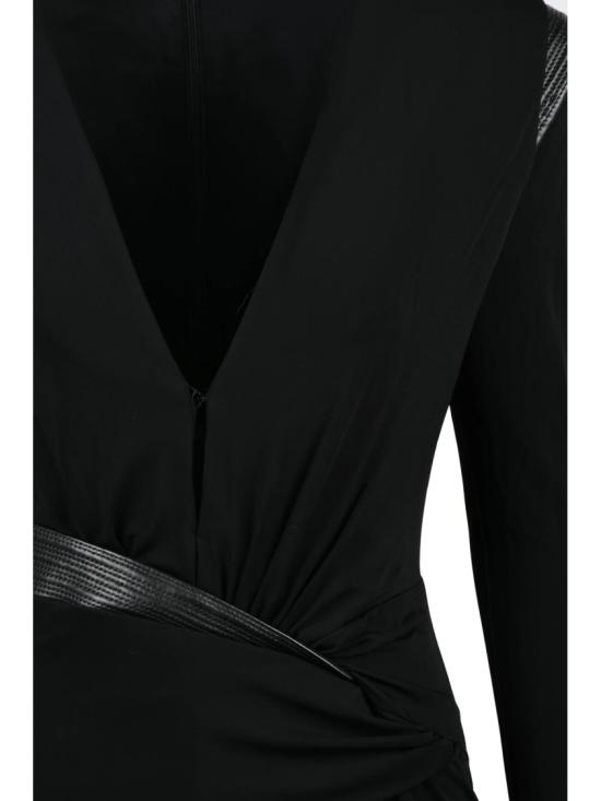 25FW 베르사체 바디수트 티셔츠 블랙 비스코스 혼방 보디수트 - VERSACE