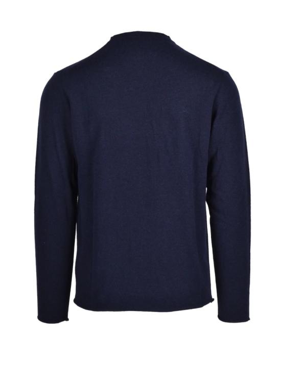 25FW 울앤코 스웨터 섬세한 니트 질감의 짙은 파란색 크루넥 풀오버 - WOOL & CO