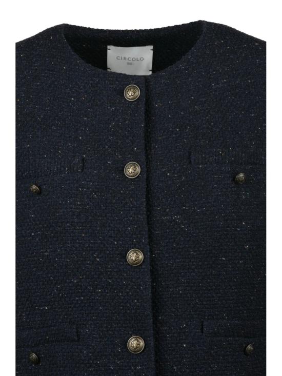 25FW 치르콜로1901 자켓 질감이 있는 혼방 울 소재의 크롭 크루넥 재킷 - CIRCOLO 1901