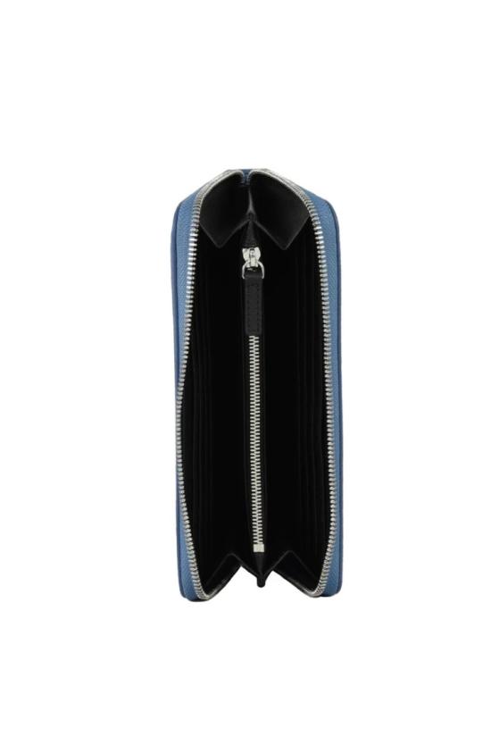  엠포리오 아르마니 지갑 메탈릭 브랜드 장식이 돋보이는 질감 있는 가죽 지퍼형 - EMPORIO ARMANI