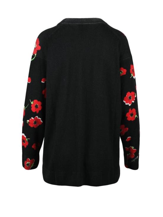 25FW 모스키노 가디건 블랙-레드 컬러의 버진 울 지퍼 가디건 - MOSCHINO