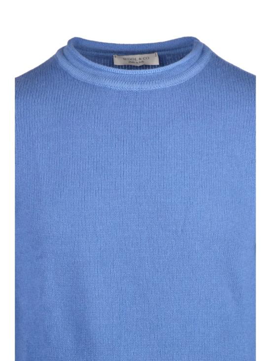 25FW 울앤코 스웨터 산뜻한 라이트 블루 색상의 메리노 크루넥 풀오버 - WOOL & CO