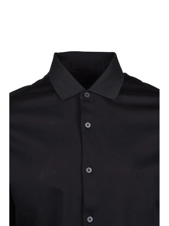 25SS 알마니 셔츠 검정색 맞춤형 면 - ARMANI