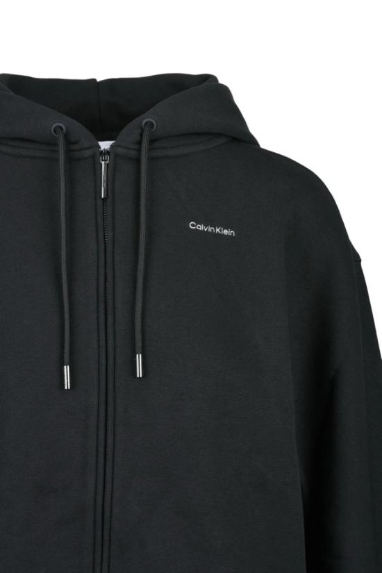  캘빈클라인 후드 티셔츠 블랙 크롭 후드 스웨트셔츠 - CALVIN KLEIN