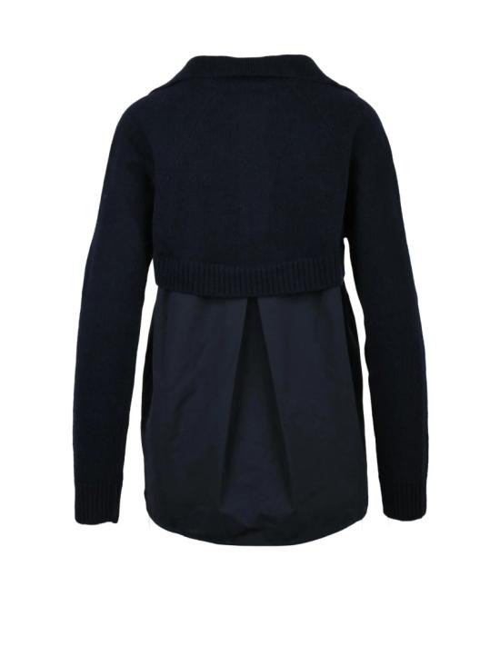 25FW 세미쿠튀르 스웨터 레이어드 디자인과 양쪽 포켓이 있는 비대칭 니트 스웨터 - SEMI-COUTURE