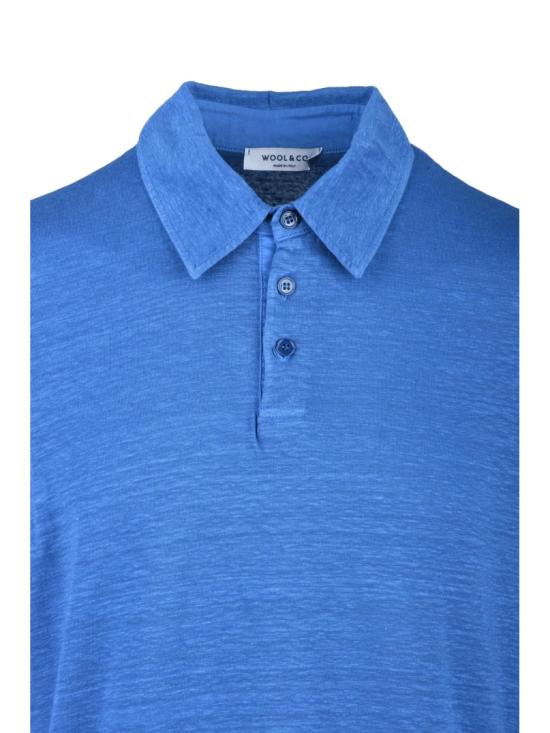 25SS 울앤코 폴로 티셔츠 연한 파란색 피케 린넨 폴로 셔츠 - WOOL & CO