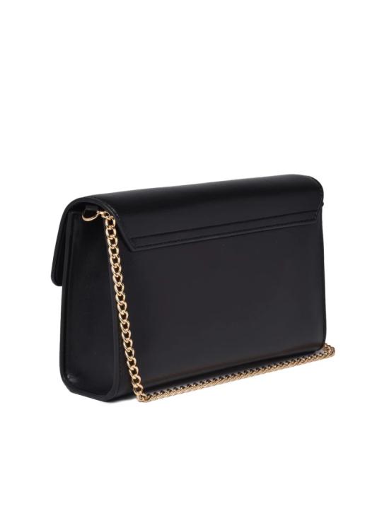 25FW 모스키노 지갑 하트 모양 버클과 금색 체인이 달린 크로스바디 백 - MOSCHINO